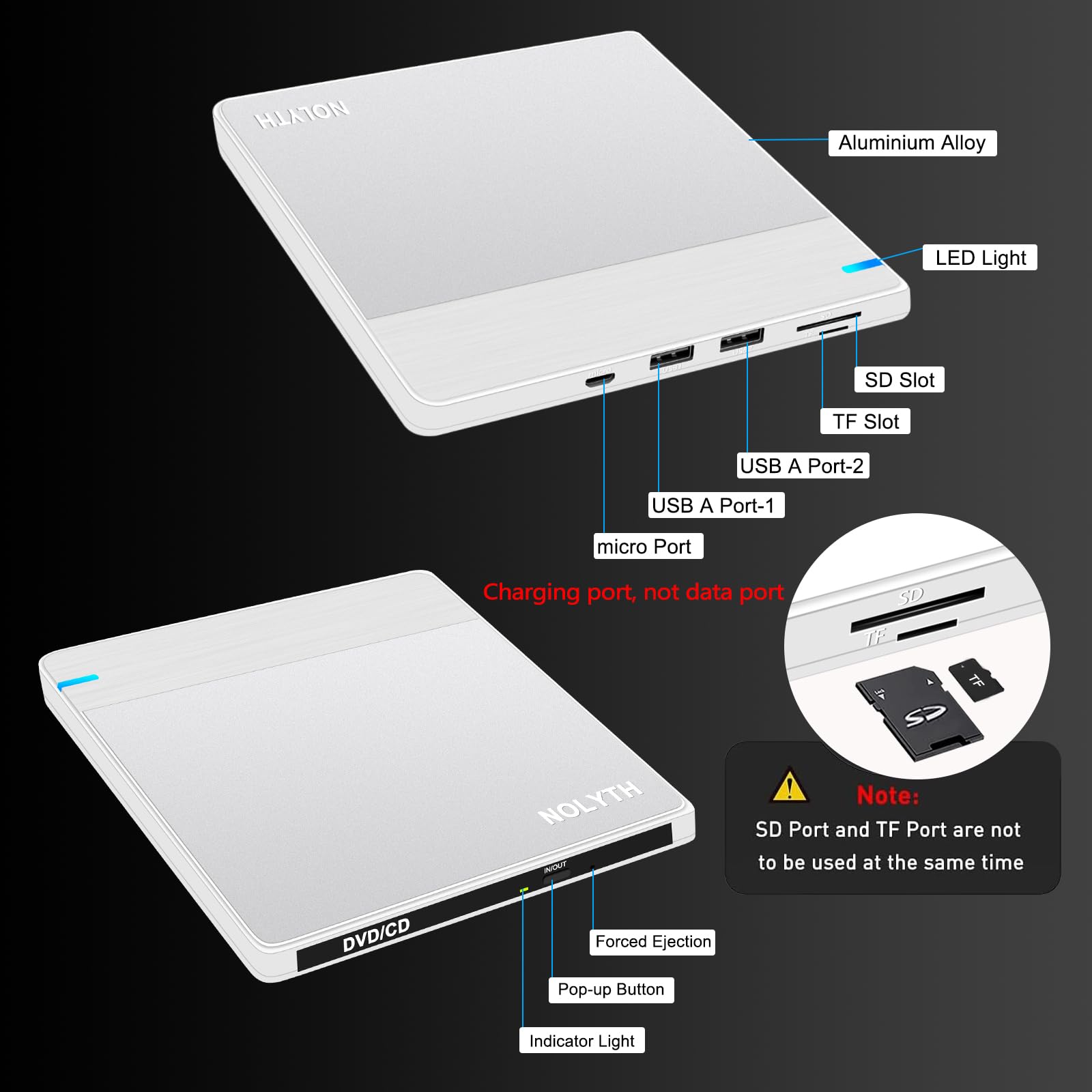 Amazon.co.jp: NOLYTH Mac用外付けCDドライブ:USB 3.0 Type-C DVD