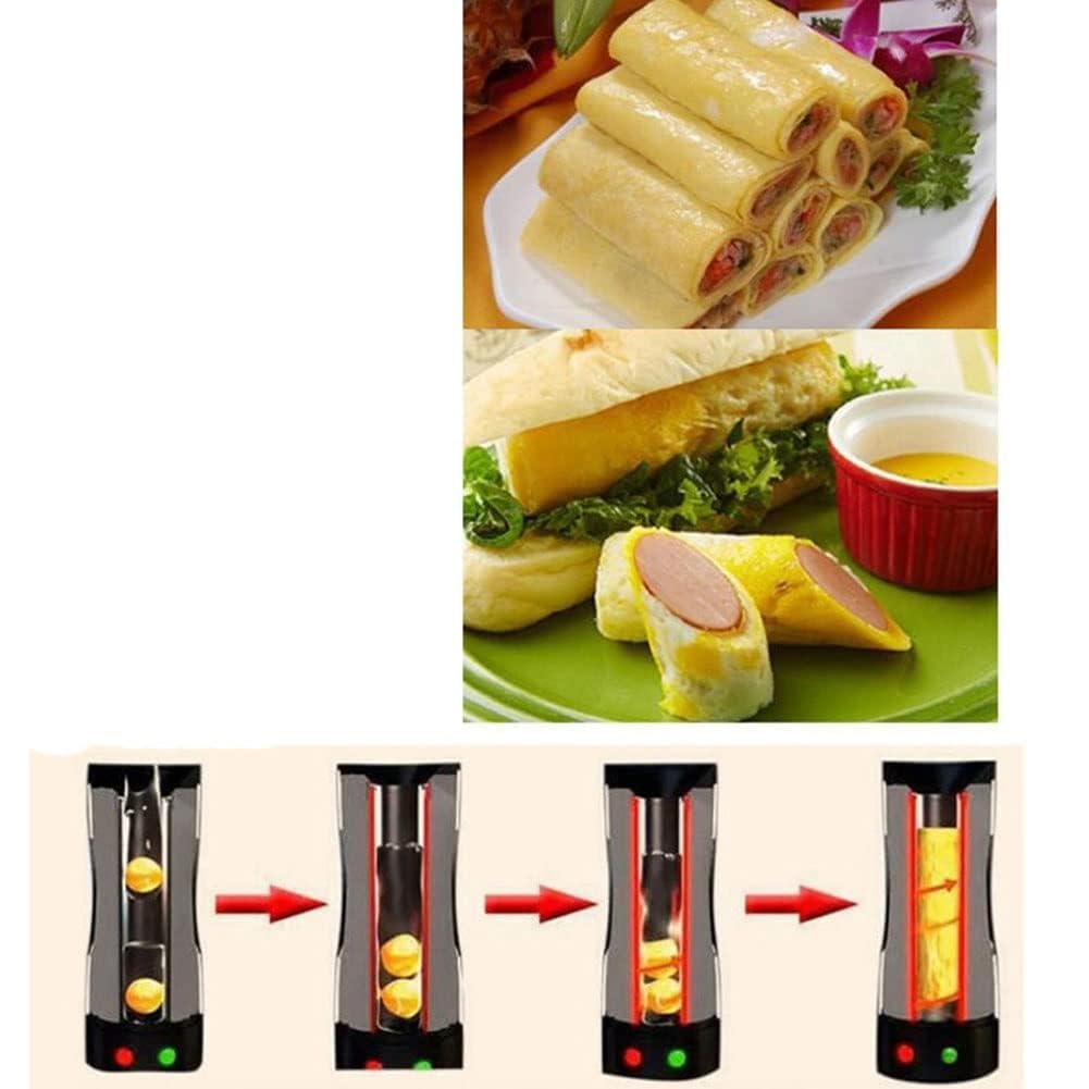 Generico Macchina elettrica per involtini Primavera, Macchina Automatica per la Colazione per Cucinare Hot Dog e Salsicce in Modo Facile e Veloce (Arancione)
