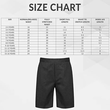 INSAFIANS Boys Pull Up Cargo School Shorts Half Elasticated Waist