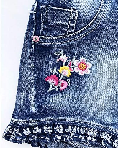 Peacolate 5-10T Little&Big Girls Adjustable Straps Short Overalls Jeans Outfits - Image 5