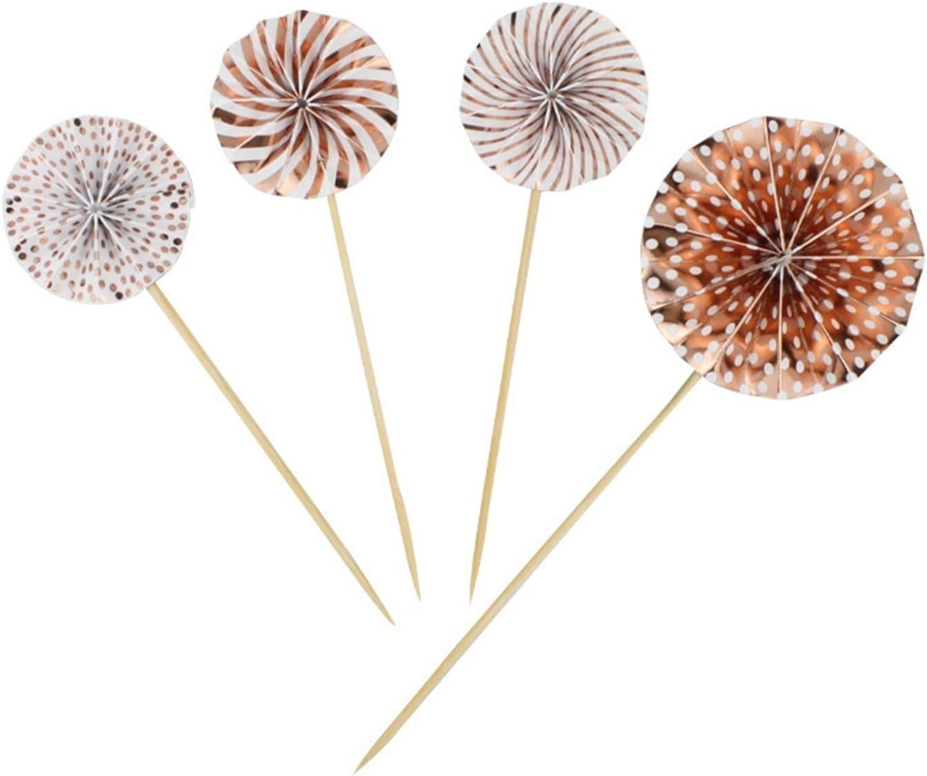 Mini Paper Fan Cake Topper Cupcake Toppers Kids Birthday Party Baby Shower Cake