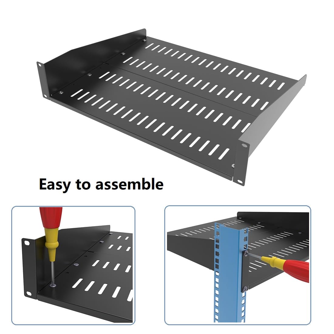2U Server Rack Shelf - Adjustable & Vented -6 2U Server Rack Shelf - Adjustable & Vented -6