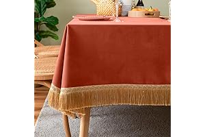 Luxury Burnt Orange Velvet Tablecloth 60x86-Inch