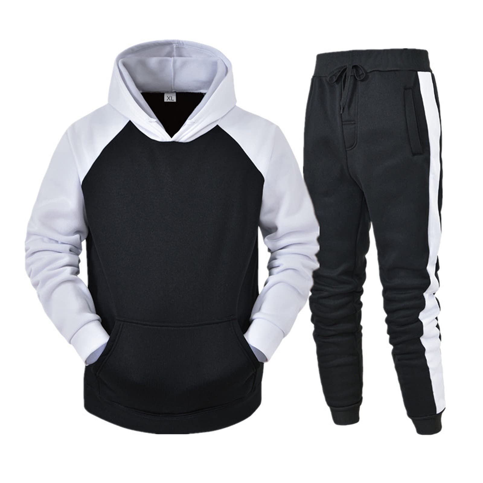 Tuta da uomo con cappuccio e jogging, tuta invernale da uomo
