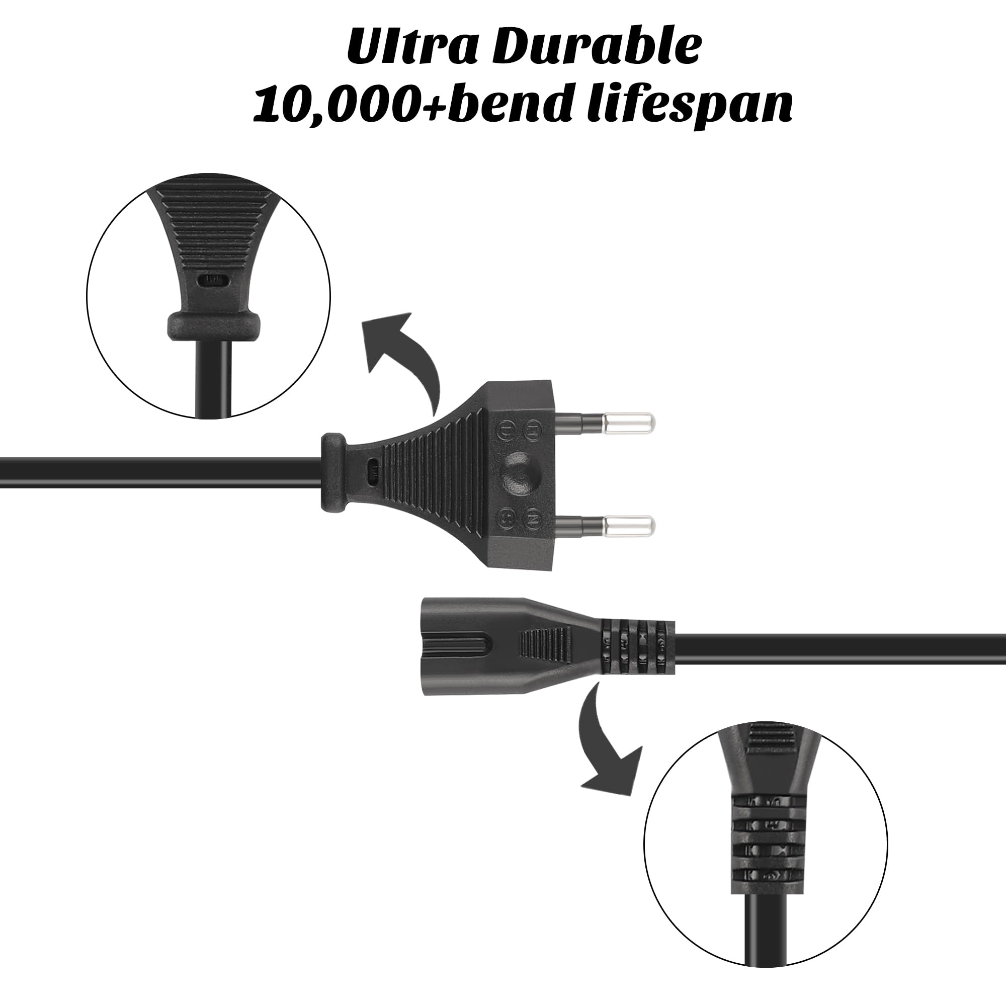Per PS2 Per PS3 Slim Spina UE Porta A 2 Poli Cavo Di Alimentazione CA Per Sony Playstion 4 Console Di Alimentazione Per Xbox EU