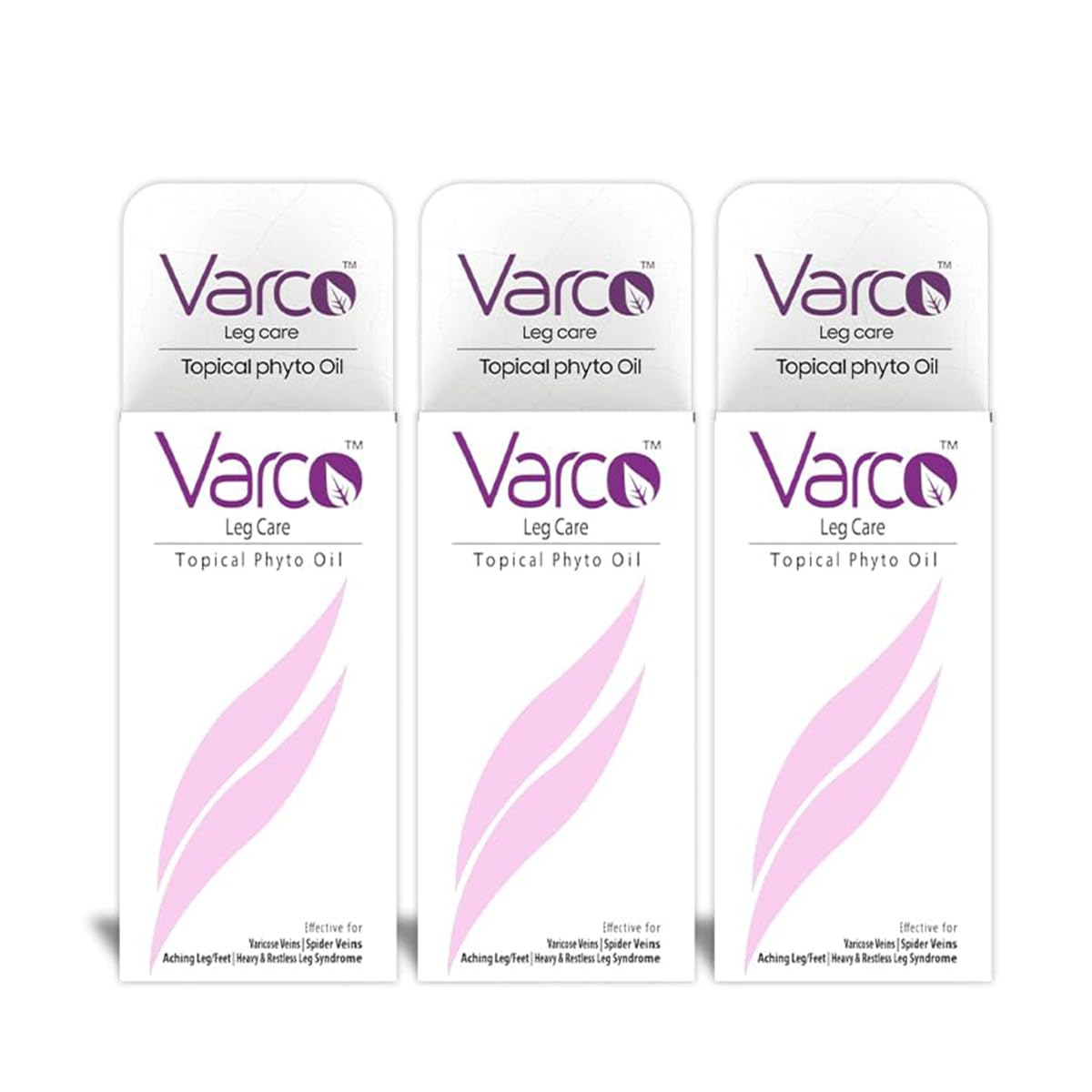 Varco Leg Care Topical Phyto Oil For Management Of Varicose Veins, Spider Veins, Leg Pain| Deep Penetrating Formula Helps Reach the Root Cause of Varicose veins| Reduces Cramps & Swelling- 3Pc(60x3ml)