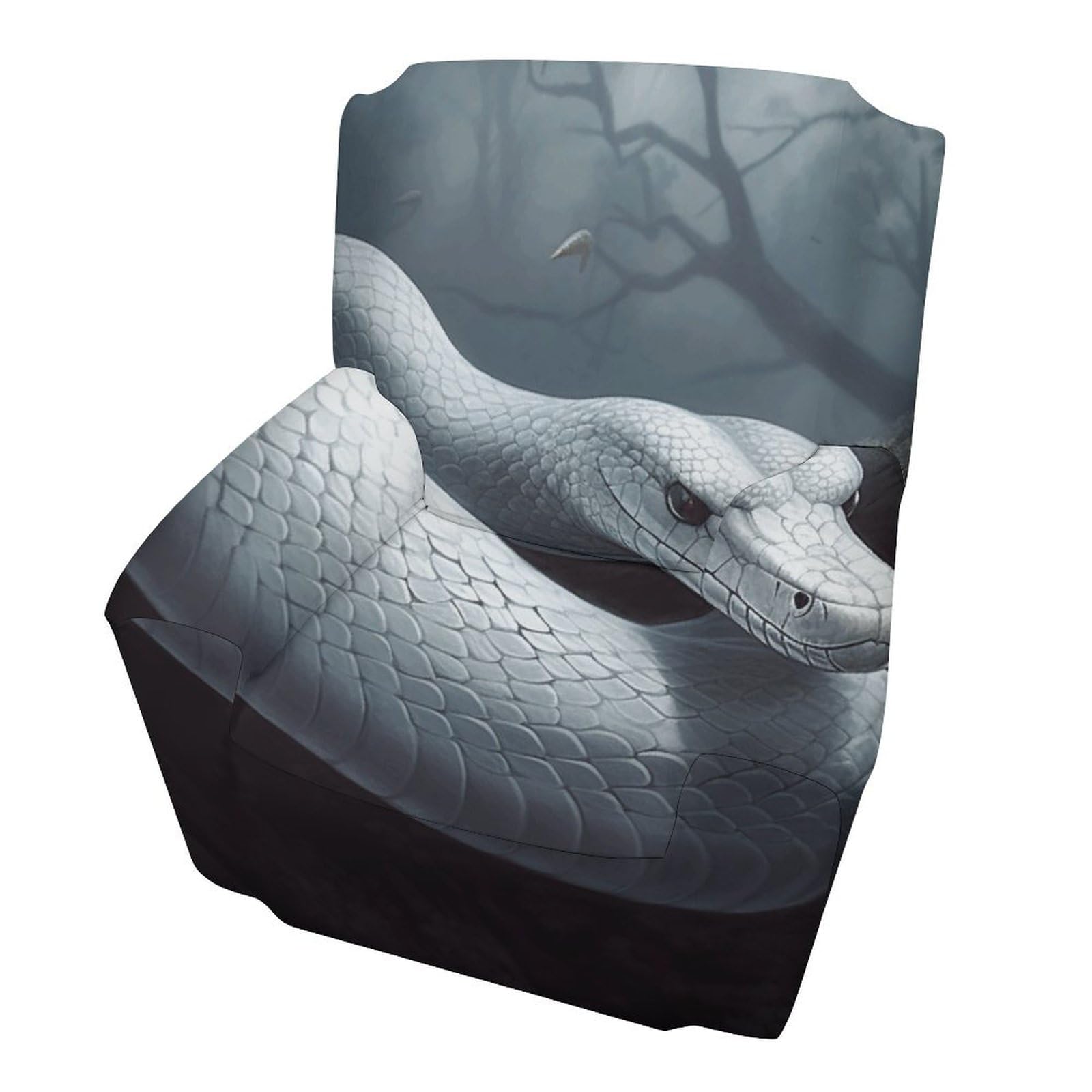 Housse de canapé simple imprimé serpent blanc en polyester matelassé