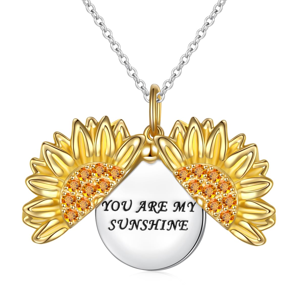 Collana con ciondolo in argento Sterling con ciondolo a forma di girasole, con ciondolo a forma di girasole, gioiello per donne e ragazze, Argento sterling