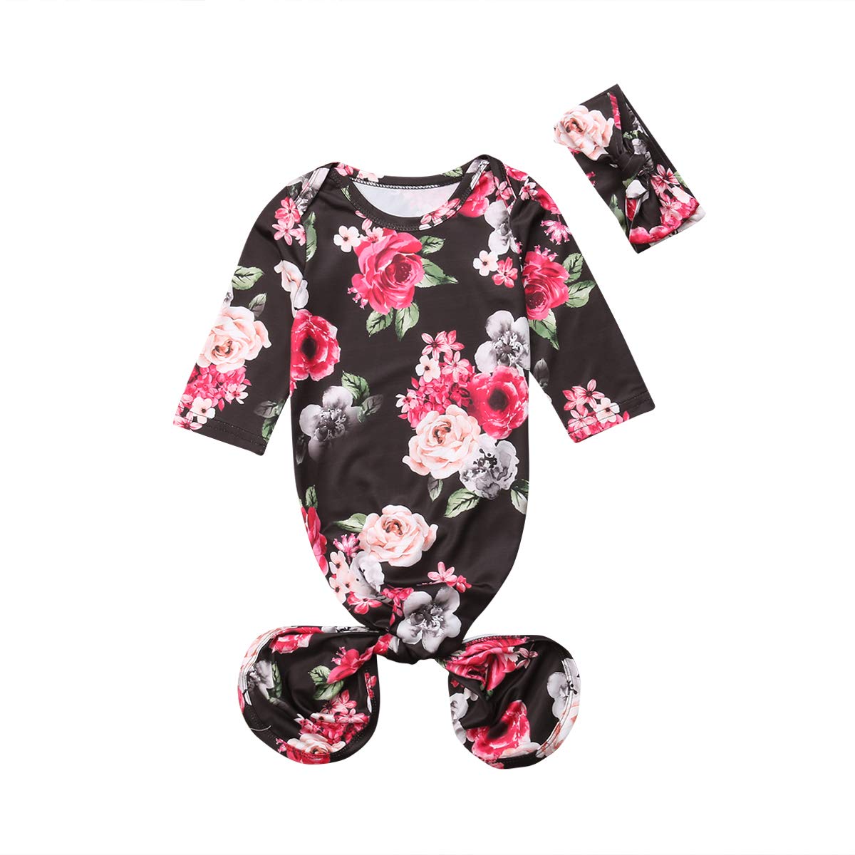 black floral swaddle