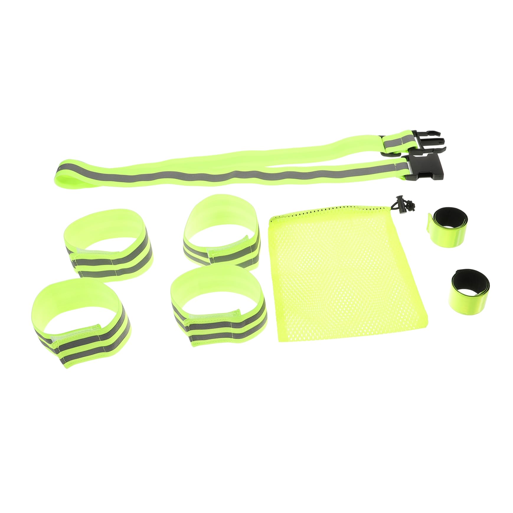 BESTonZON Ensemble de Ceinture réfléchissante Ceinture de Lampe Bras Bracelet équipement de randonnée réfléchissant Bande réfléchissante d'équitation Sangle élastique Vert