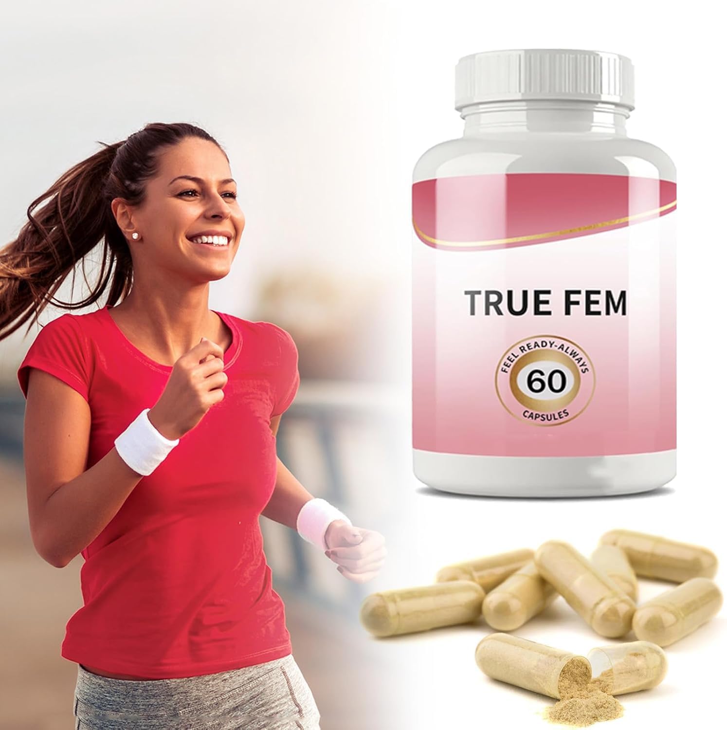 True Fem Capsules, Truefem 60 Capsules, 13-in-1 Feminine Probiotics Vitamin for Vaginal Dryness & PH Balance for Women