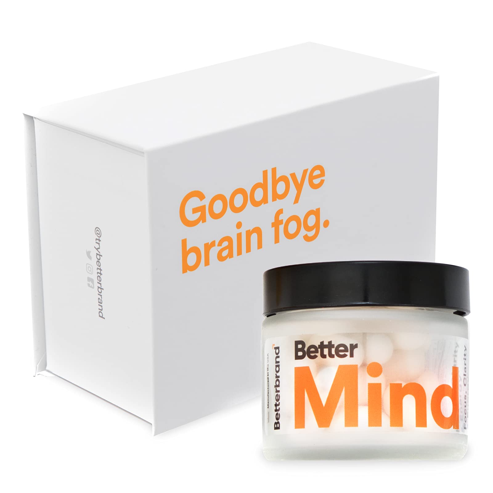 BetterMind, Nootropic Brain Supplement - Perform at Peak Mental Ability - Improves Focus, Memory, Cognitive and Energy Support - Natural Ingredients Including Caffeine, L-Theanine and Theacrine