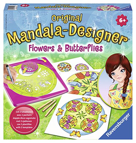 Ravensburger 29809 - Flowers and Butterflies, 2 in 1 - Mandala Designer...