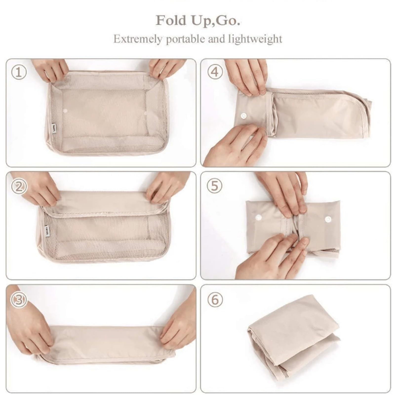 Set di 8 organizer for valigie da viaggio impermeabili, for riporre oggetti essenziali, vestiti, scarpe e cosmetici(White)