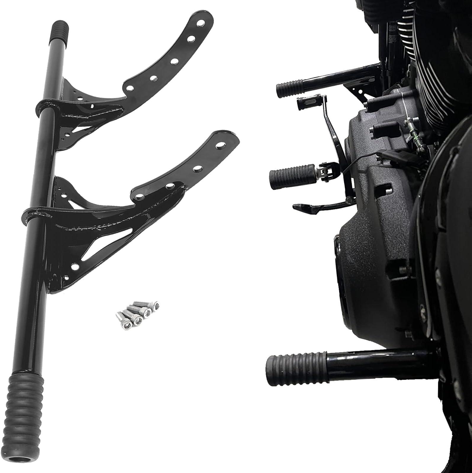 Highway Footpegs Engine Guard Crash Bar Support Portection Fit for Harley Softail Street Bob FXBB, Low Rider FXLR, Heritage Classic 2018 2019 2020 2021 2022 2023 2024 2025
