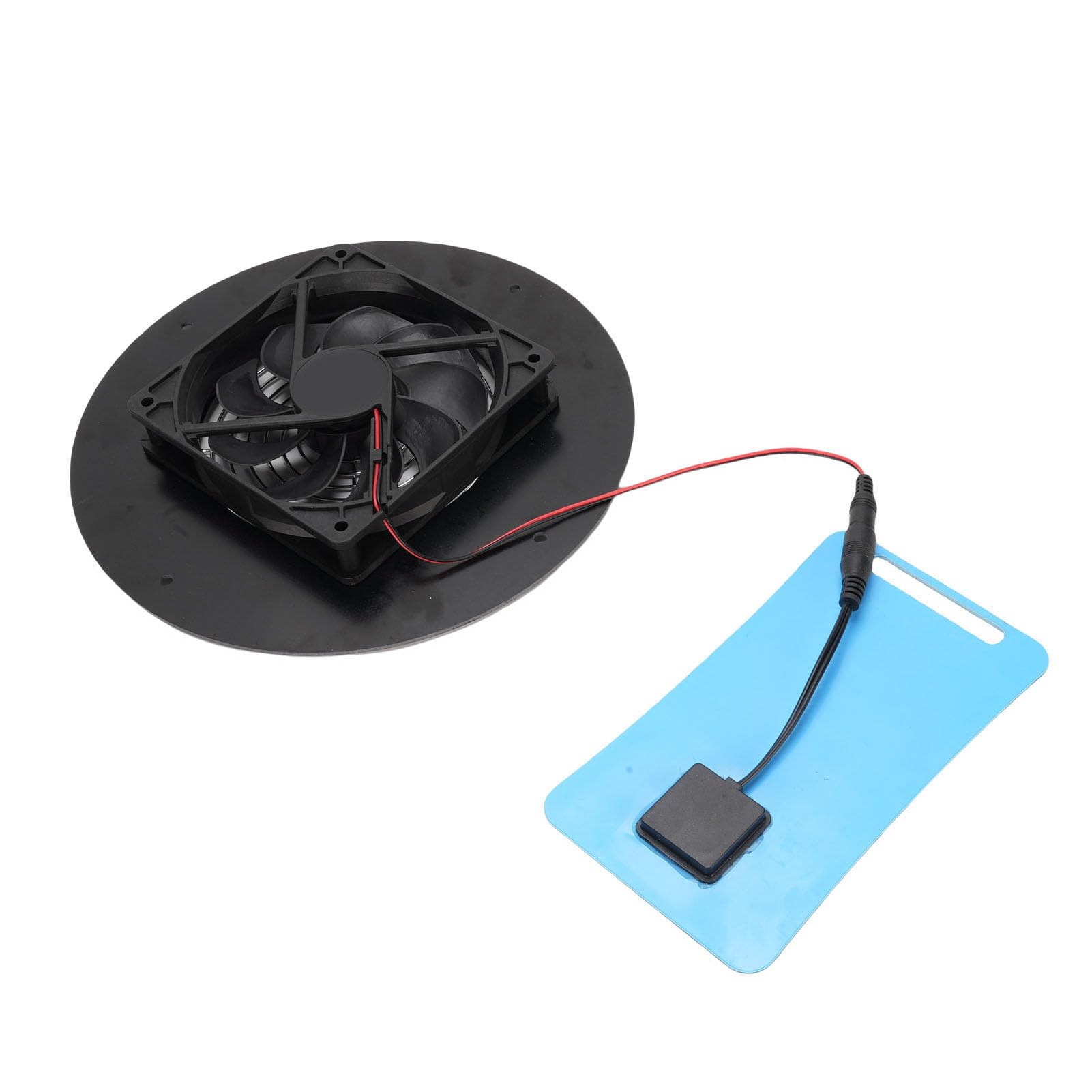 Tnfeeon Kit de Ventilador de Paneles Solares, Ventilador de Escape de Energía Solar Round 5W Panel Solar Portátil Panel Solar Ventilador Tranquilo para los Invernaderos de Pollo.