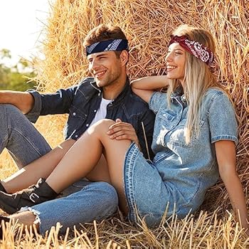 FUIPVGI 3 stuks bandana hoofddoek voor mannen en vrouwen stijlvolle veelzijdige rode bandana's paisley print cowboy hoofdband sjaal hoofdbanden maskers voor hardlopen, wandelen, fietsen, cosplay