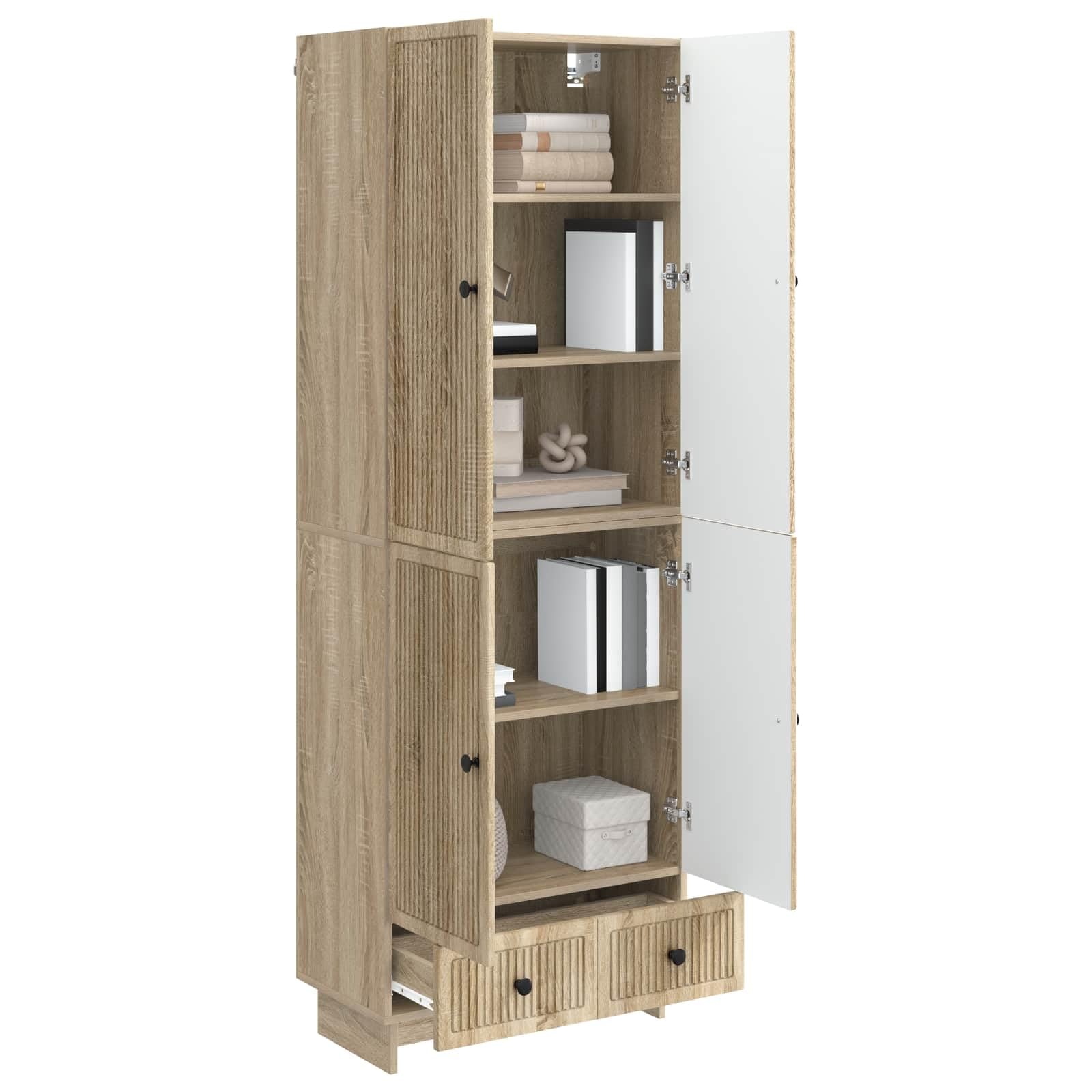 Hothingwell Zestaw mebli 2 szt. Chene Sonoma 66 x 34,5 x 95 cm | Stół rozkładany, wytrzymały materiał, do użytku na zewnątrz, łatwa konserwacja, kompaktowa konstrukcja