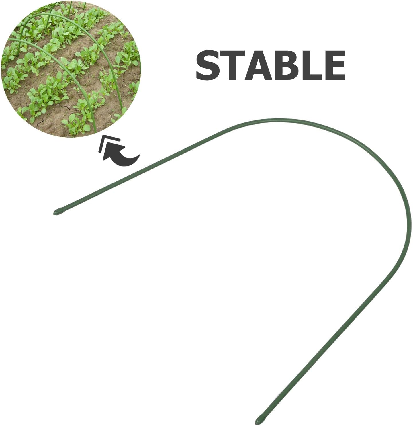 DOITOOL 10pcs Garden Cloche Hoops: Greenhouse Support Frame - Plastic Hoops for Raised Bed - Garden Arches Frame Kit - Greenhouse Accessories