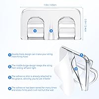 Vista 3 de Ganchos para Clips de Luces de Cadena para Exteriores: 40 Piezas de Ganchos de Luz Resistentes con Tiras Adhesivas Impermeables - Soportes de Cable