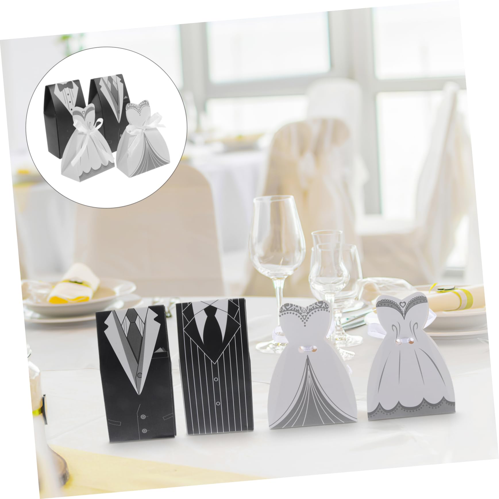 100 Pezzi Scatole Regalo per Matrimoni Nastri di Seta, Confezioni Eleganti e Sicure in Carta per Bomboniere, per Banchetti e Feste Nuziali