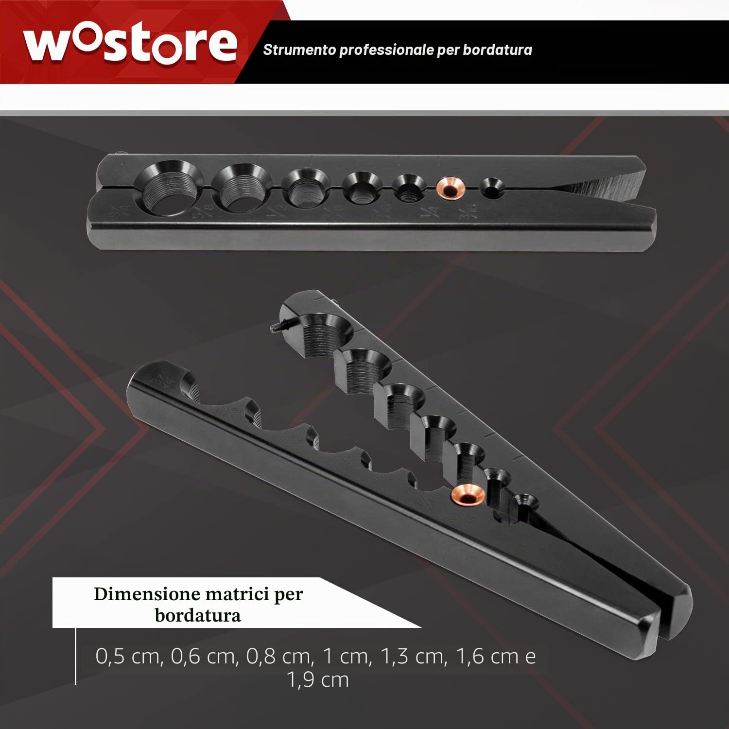 Wostore Kit di Strumenti per svasatura Tubi, 7 matrici per svasature eccentriche su Tubi in Rame da 3/16-3/4", Ideale per lavori di refrigerazione HVAC Plumping