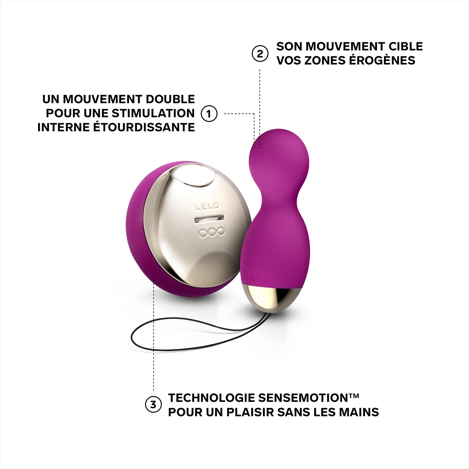 LELO HULA Beads - Sextoys Oeuf Vibrant Femme sans Fil à Rotation, Ondulation et Vibration (Boules de Geisha pour Femme), Boules de Kegel Ben Wa Vibromasseurs Garantie 2 Ans, Deep Rose
