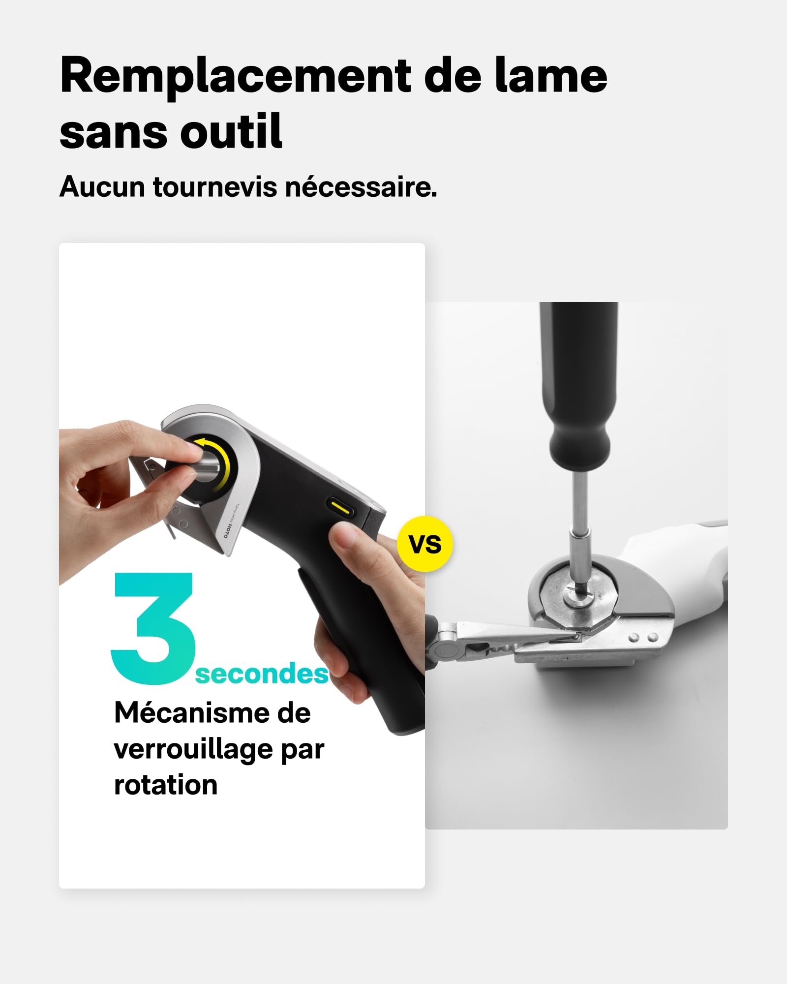 HOTO Ciseaux électriques sans fil EdgeFlow, lame titane, écran LED, rechargeable, auto-affûtage, sécurité, carton/bricolage