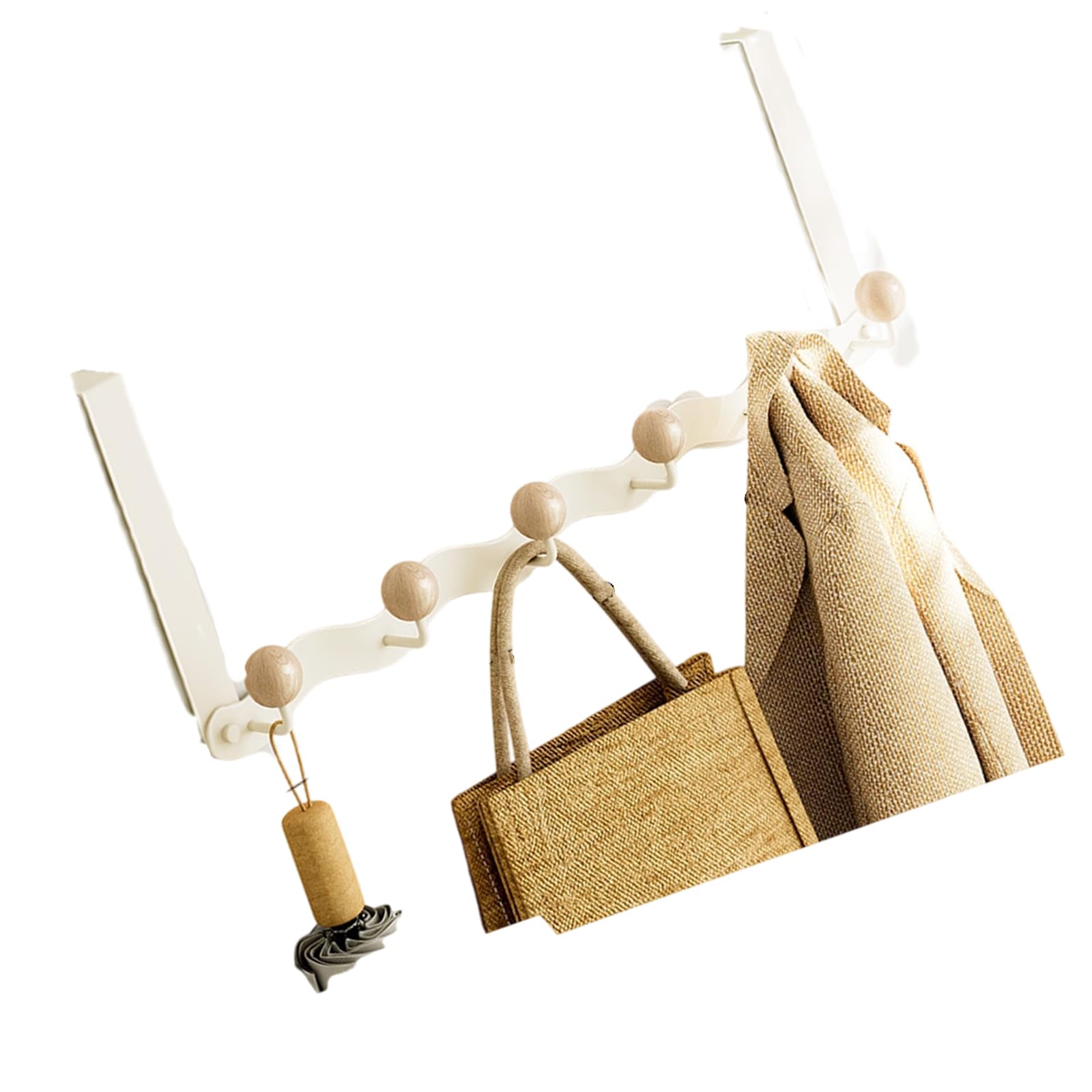 Nucelit Quick Install Door Mounted Hook Hanger for Maximizing Closet Entryway Storage Easy Installation Door Hook