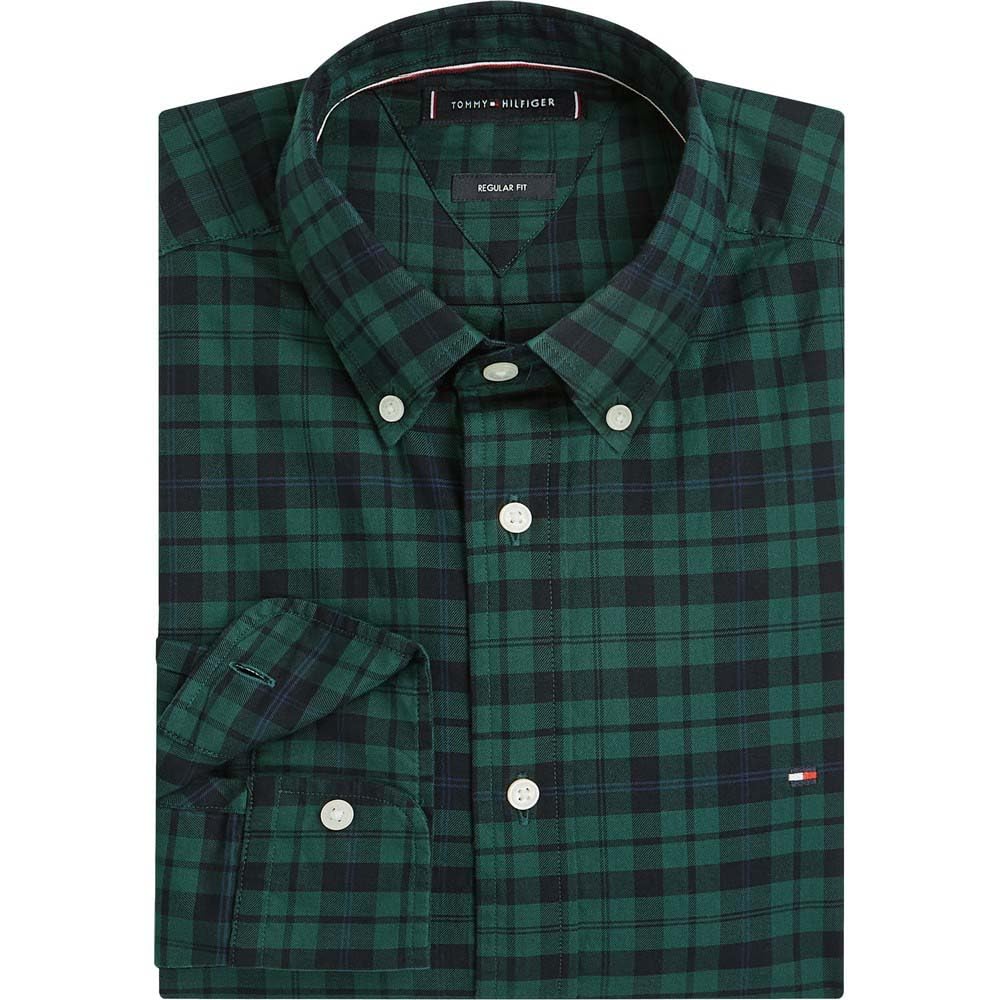 Tommy Hilfiger Męska koszulka merceryzowana Blackwatch RF MW0MW41493 L/S Koszula, niebieska, L, Niebieski (Preppy Navy/Check), L