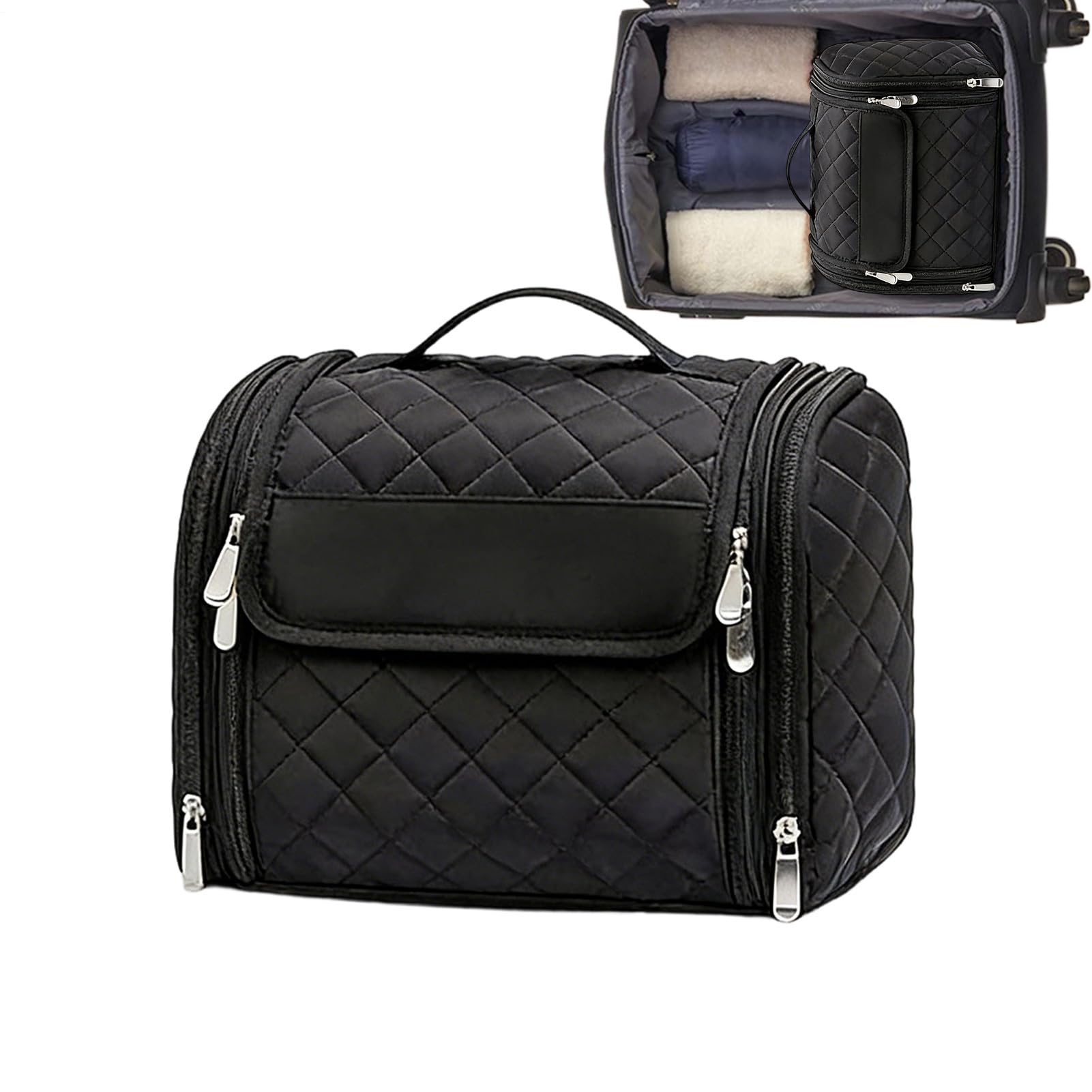 Borsa da Viaggio Porta Oggetti da Toilette Organizer trucchi capiente con | Pochette cosmetici da viaggio per Viaggio Aereo, Hotel, Bagno, Palestra, Doccia, Bagaglio a Mano, Valigia, Campeg