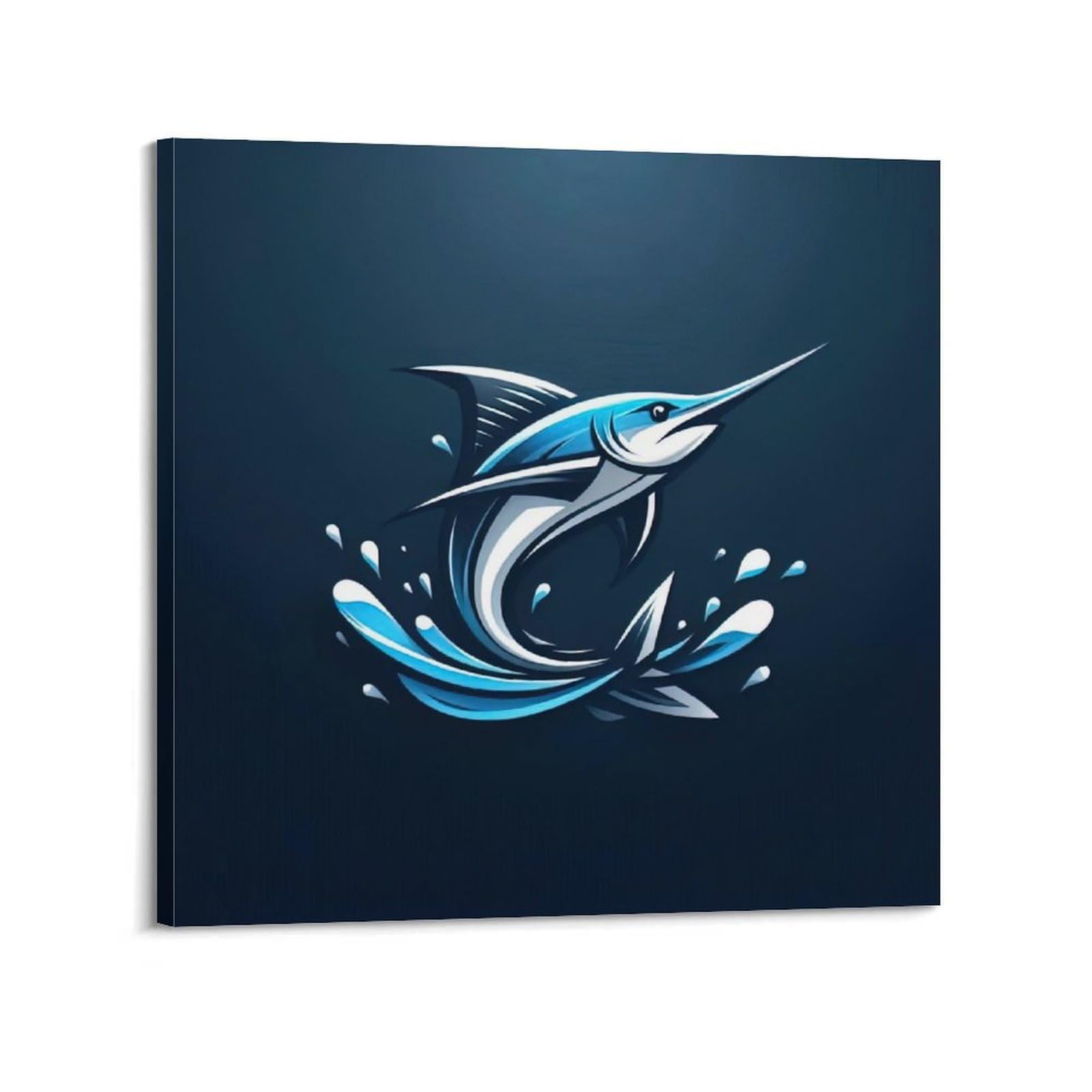 JTLFXY Animal Poster The Blue Fish Poster Decorative Painting Canvas Wall Posters And Art Picture Print Modern Family Bedroom Decor Posters 12x12inch(30x30cm)
