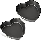 Tiawudi Heart Shaped Cake Pans, Large Baking Pan for Lovely Cakes, Nonstick Baking Molds, 9 Inch Cake Tins for Wedding, Birthday, Party & Family, Set of 2
