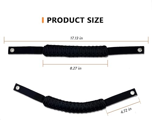 Miniatura 4 de Medwoka Asas de agarre de barra antivuelco (negro)  Compatible con Ford Bronco 2021 2022 2023, mango de agarre de paracaídas, accesorios interiores