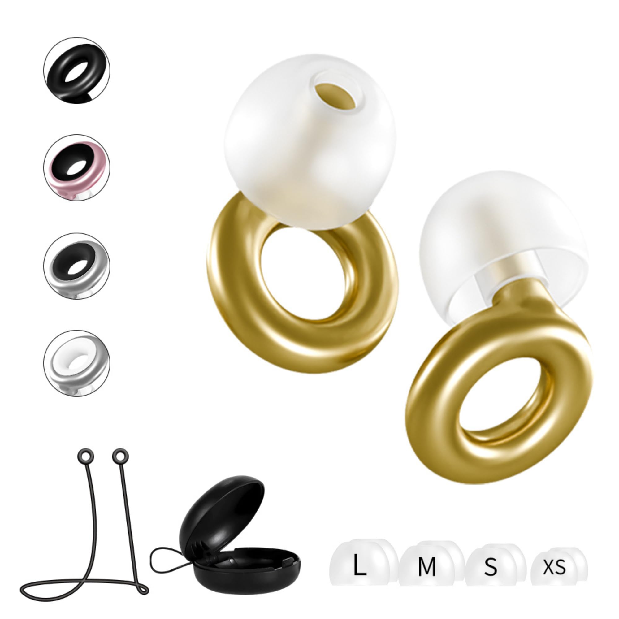 High Fidelity Silicone Ear Plugs for Concerts and Musicians – Reusable Noise Reduction Earplugs with Cord – Ideal for Festivals and Live Events