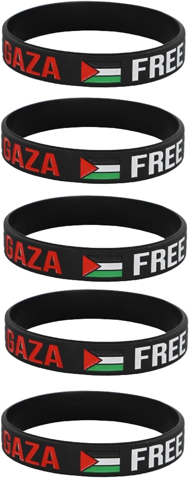 Caiyao 4/8Pcs Sports Silicone Wristbands - Free Palestine Bracelets for Women & Men - Water-proof Rubber Support Palestine Flag Bracelets