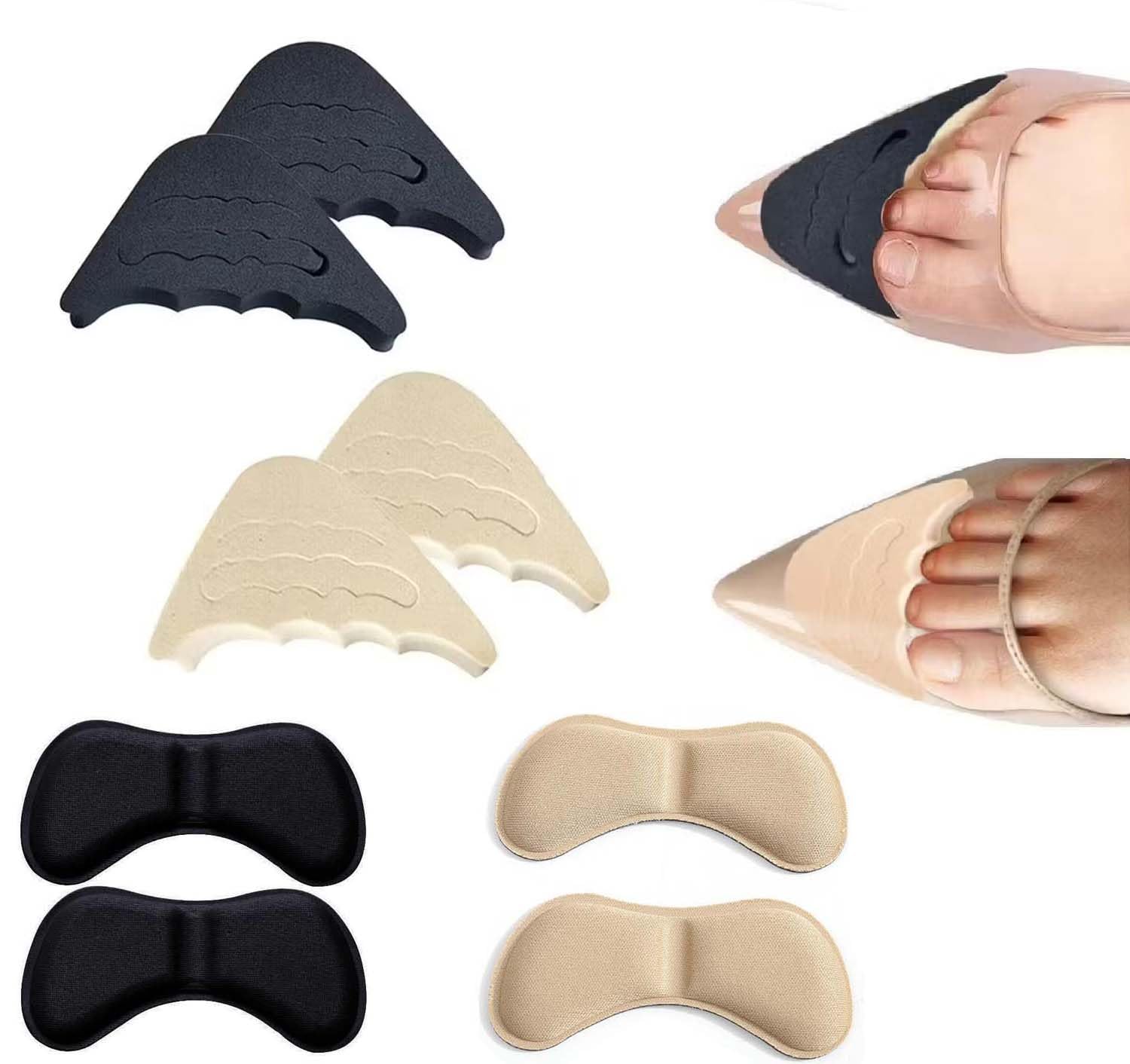 [2Pair] Shoe Fillers Heel Cushion Pads Toe Filler Inserts Forefoot Pads for Women Shoes That Are Too Big-Shoe Size Reducer for Loose Shoes Blisters Pain Relieve [2Pair] Back of Heel Protectors Cushions Prevent Heel Pains-image-31