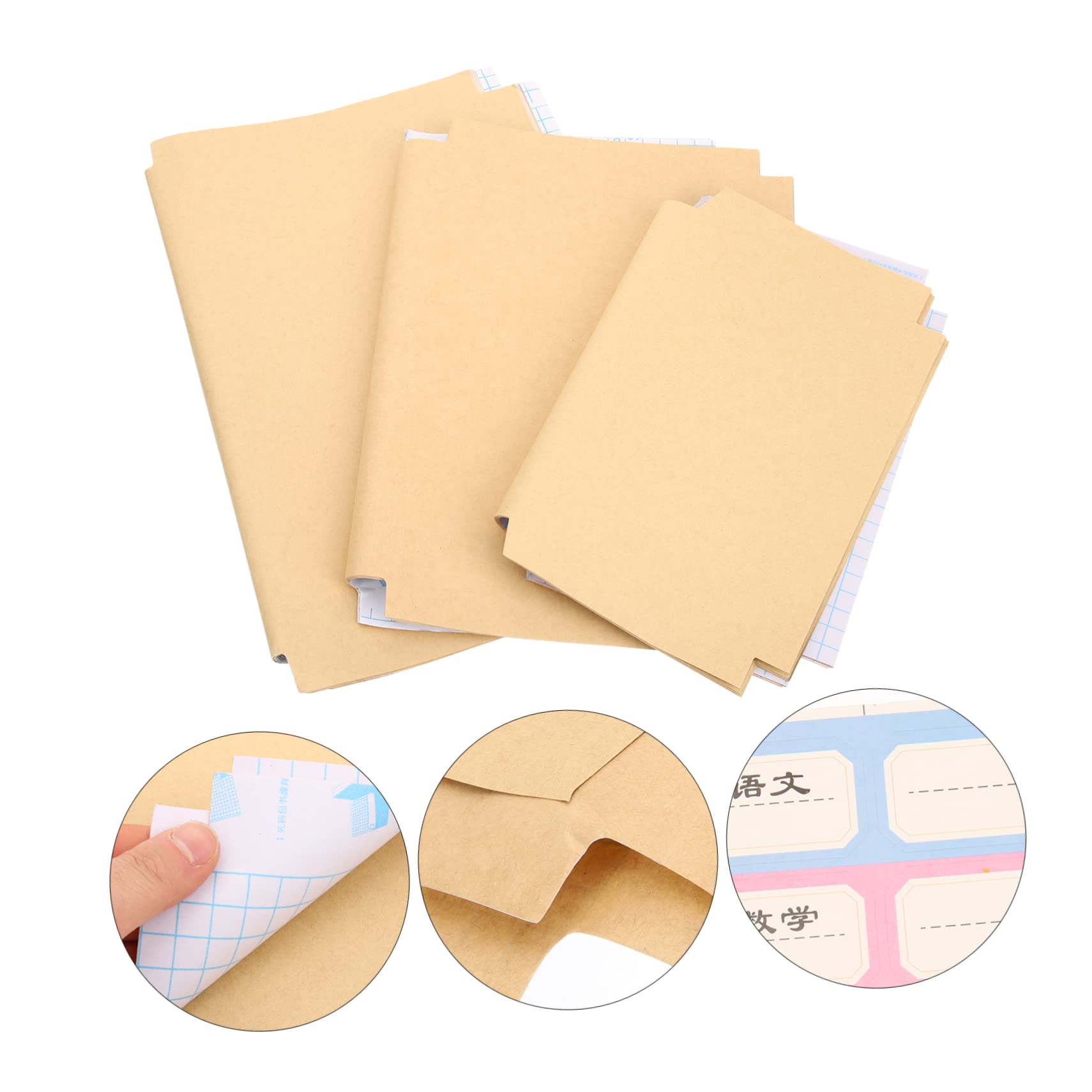 Operitacx 30fogli Coperture Protettive Per Libri Carta Kraft Autoadesiva Per Libri Scolastici e Planner Resistente e Riutilizzabile Adatta Per Scuole e Ufficio