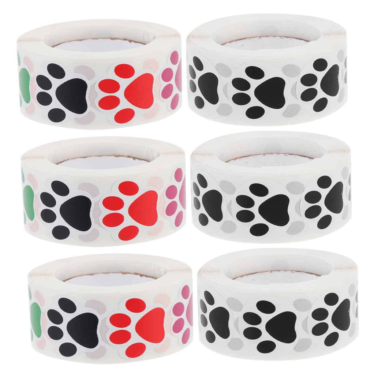 4 Juegos Vinilo Decorativo Pata De Perro Pegatinas De Animales Graciosas Pegatinas Auto Póster Mascotas Juguete Cumpleaños De Perro Pegatina Dolly Vestirse Papel Cuché 6 Rollos*4