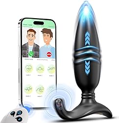 3 EN 1 Plug Anal Vibradorador Hombre Juguetes Sexuales, Vibrador Estimulador de Anales Masculinos con 9 Modos Giratorios & Vibratorios, Vibradorador Mujer Mando Juguetes Eróticos para Pareja Sexuales