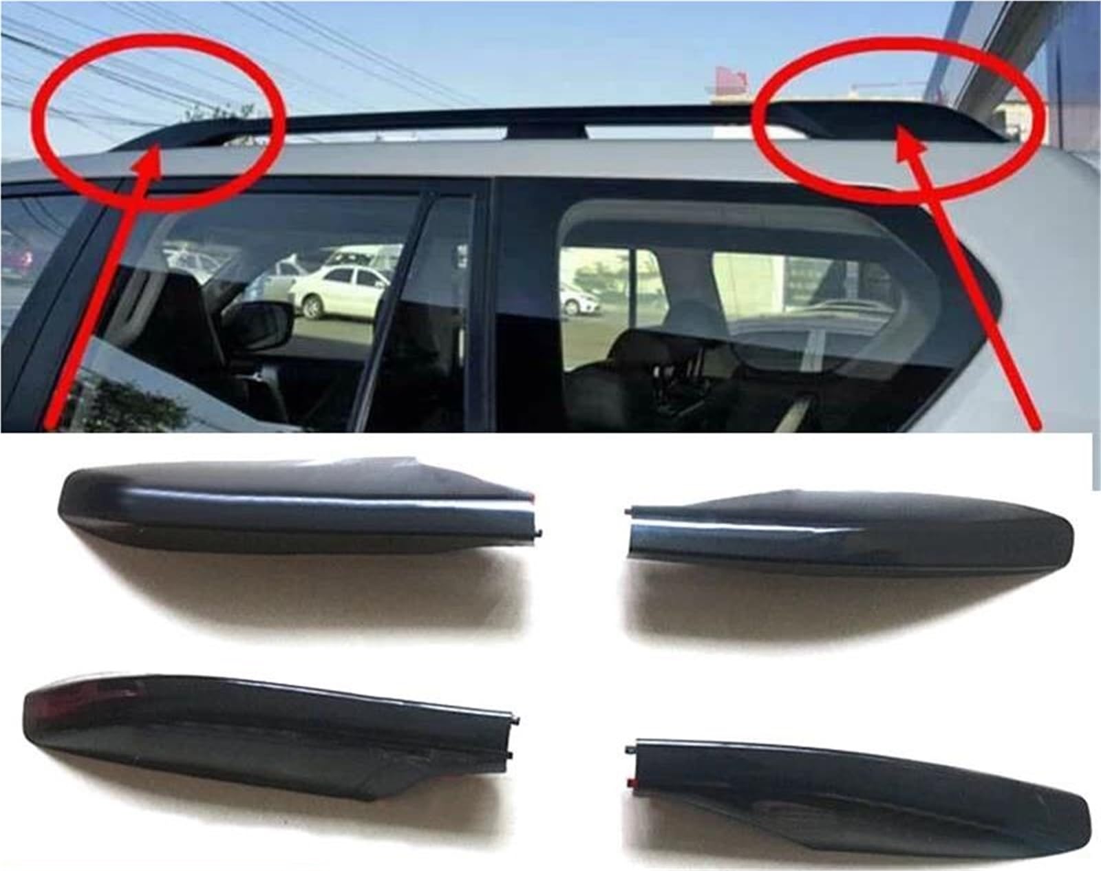 Barra Trasversale Per Toyota Per Land Per Cruiser Per Prado LC120 FJ120 03-09 Portapacchi Portapacchi Bar Rail End Borsette Plasitc Protezione