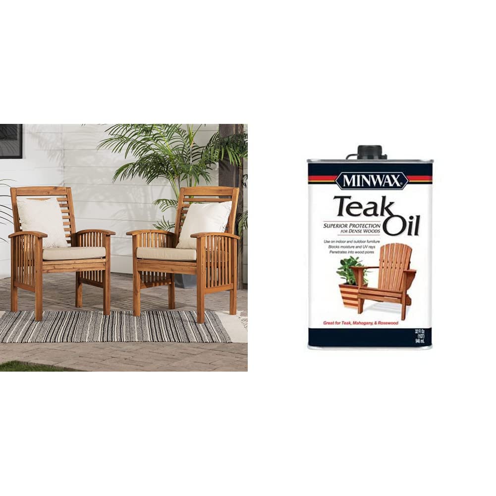 Amazon.com : Walker Edison Rendezvous Modern 2 Piece Solid Acacia