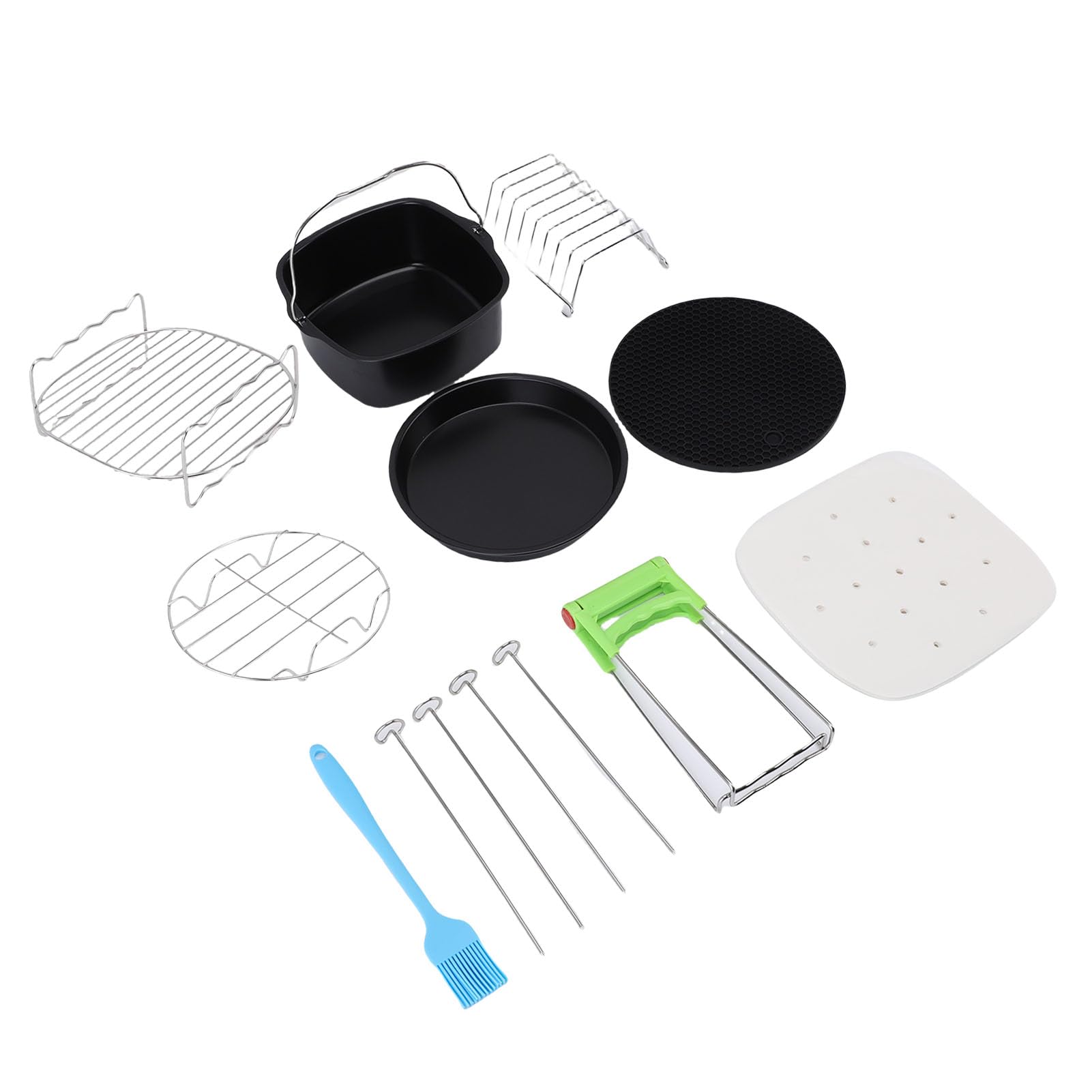 Bewinner Ensemble D'accessoires pour Friteuse Carrée, Plaque à Pizza et