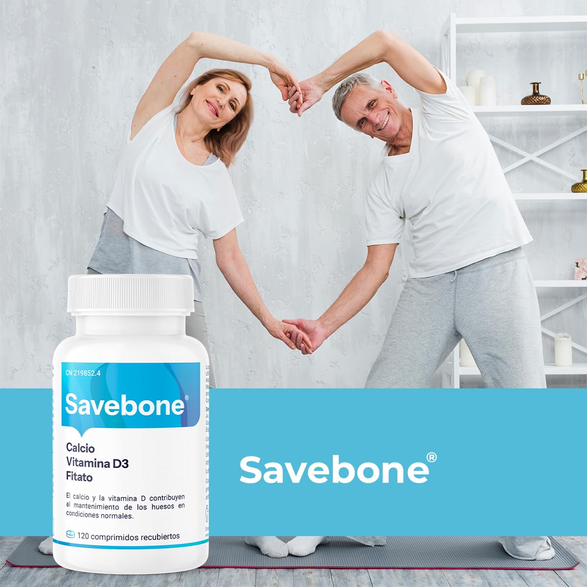 Savebone® - Suplemento de Calcio, Vitamina D y Fitato - Contribuye a Fortalecer y Proteger los Huesos – 120 comprimidos