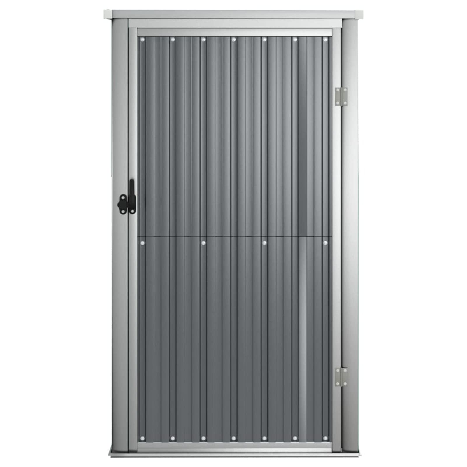 IKAYAA Capanno per Attrezzi da Esterno Capanno Giardino Casetta da Giardino Box Attrezzi Giardinaggio Casetta per Attrezzi in Metallo Tetto a Uno spiovente n Acciaio Zincato-Grigio-88 x 89 x 161 cm