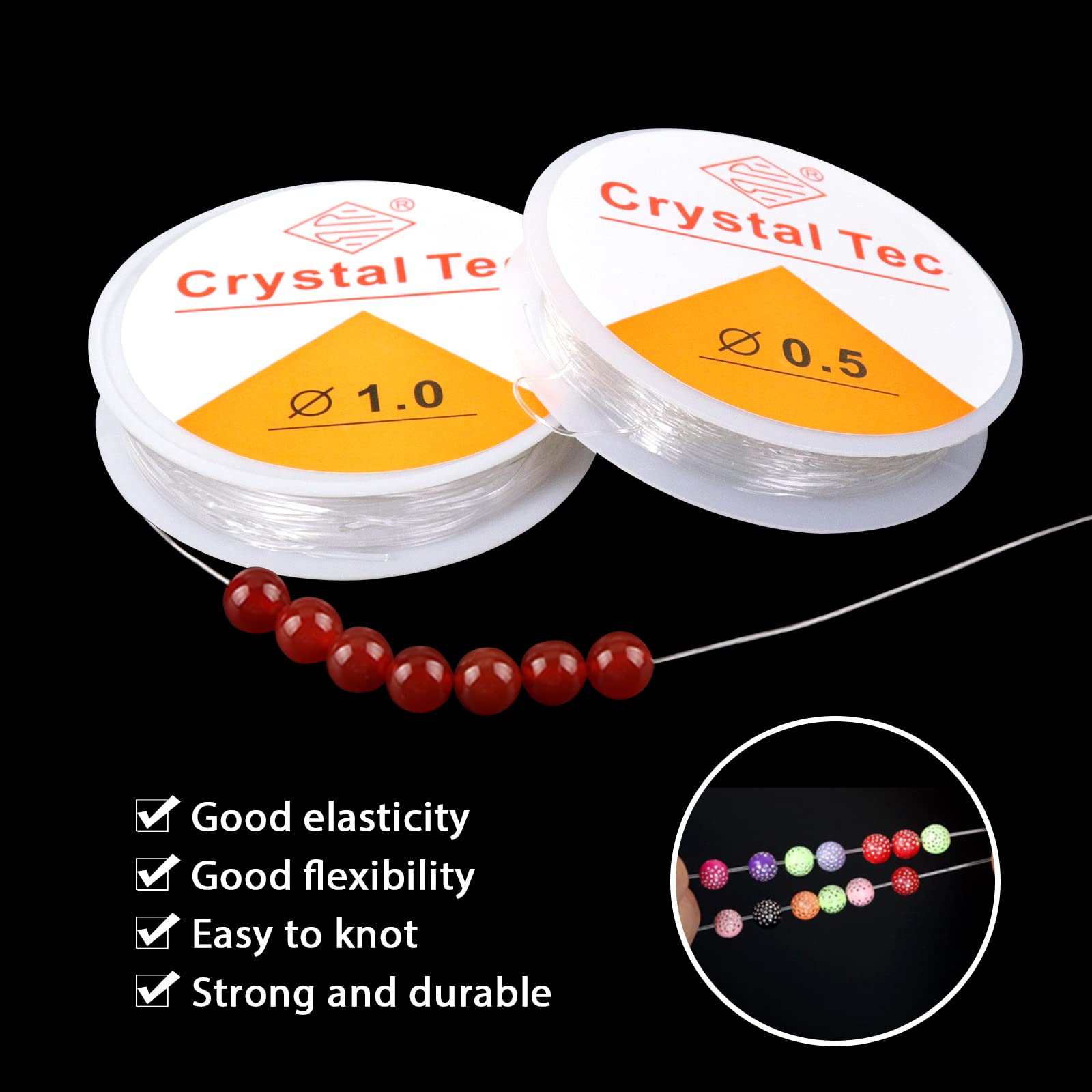 Fil élastique Transparent Pour Bracelets - 4 Rouleaux Nylon (0.4mm à 1mm) - DIY Bijoux, Perles, Création Artisanale