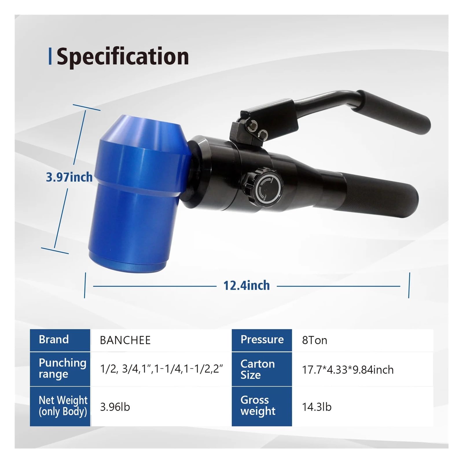 Herramienta hidráulica for perforar Agujeros, Herramienta hidráulica for Hacer Agujeros, TPA-8, Puede perforar de 22,5 a 61,5 mm en Acero Dulce de 3,5 mm. Amplia compatibilidad