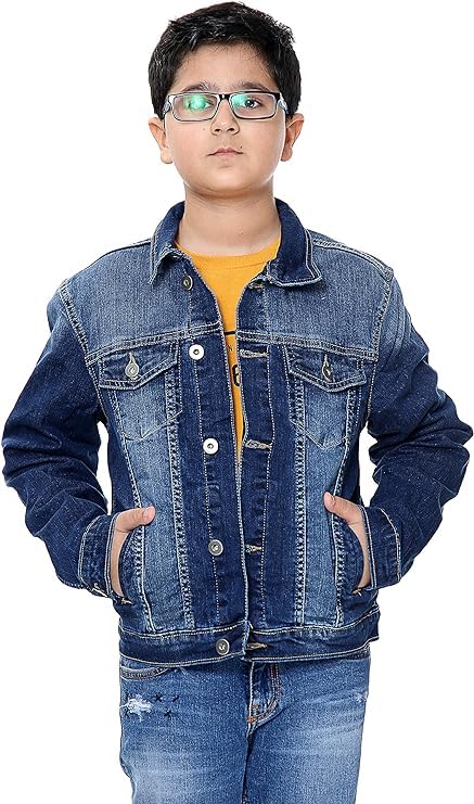 Chaqueta vaquera unisex con botones para niñas y niños de 5 a 13 años