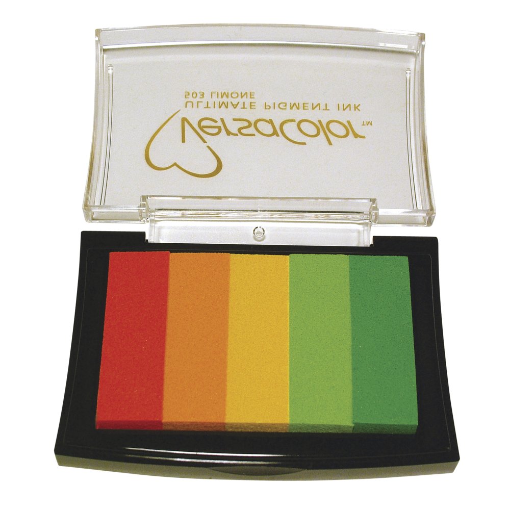 Rayher Versacolor Stamp Pad for Papercrafts, Card Making and Scrapbooking, Pigment Ink Pad for Stamping and Embossing, limone, 4.7x7.5cm, 2839734