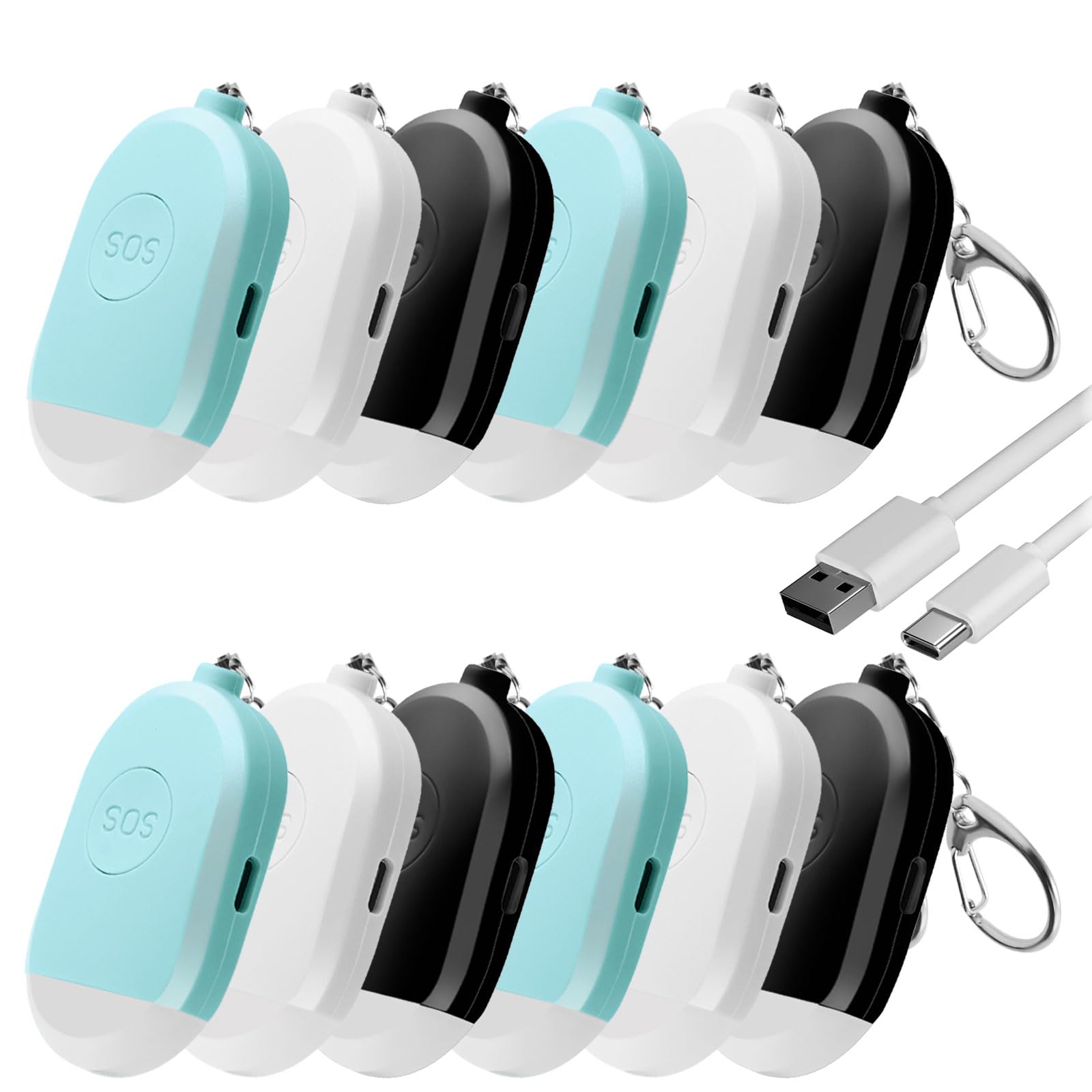 Alarme de sécurité personnelle 140 dB et flash LED SOS pour la protection des seniors